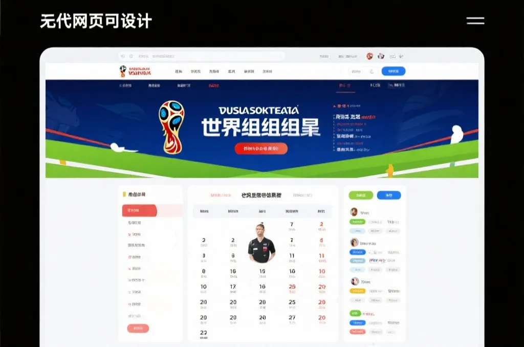 2026世界杯小组赛高清直播专题页面示意图,赛程日历与焦点对阵同屏展示
